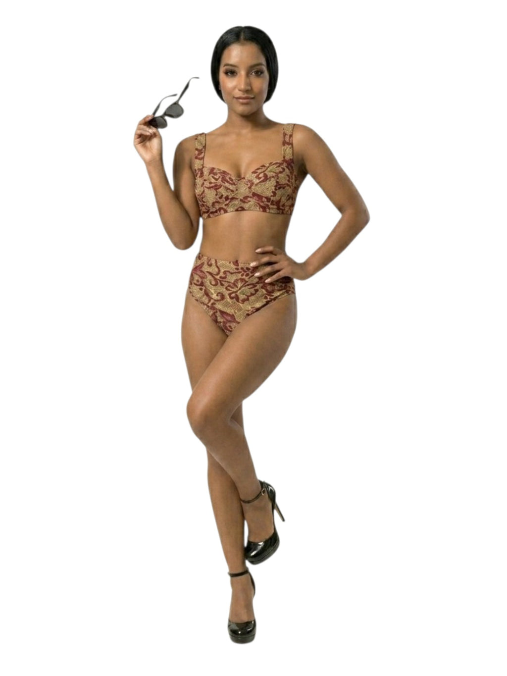 Brocade Oasis High-Waisted Women's Bikini